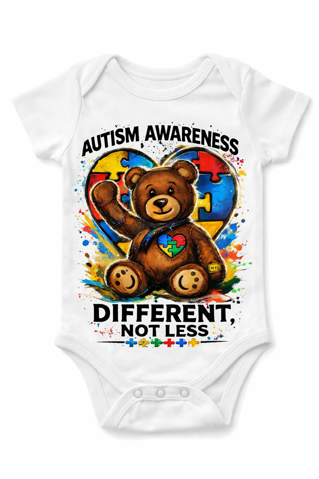 Baby Autism Awareness ‘Different Not Less’ T-Shirt | Support & Inclusion Tee